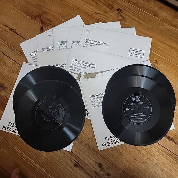 Christian Record Talking Magazine Vintage‎ 1990's Flexible Disc Record LOT OF 9 - Picture 1 of 6